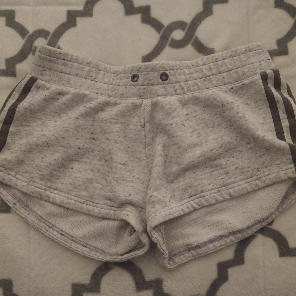 adidas grey and white shorts